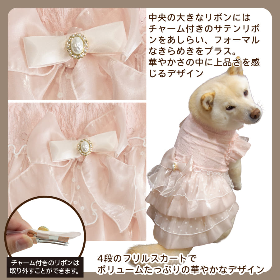 わんちゃん チャーム 3点set リボン 柴犬 iDog 犬 服 犬服 結婚式 パーティ イベント 柴犬 豆柴 中型犬 犬用品