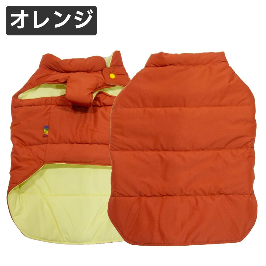 犬用 防寒 ダウンジャケット 軽量 防風 簡単脱着 冬用ペット服 オレンジ L VERY 送料無料 犬 服 冬服 暖かい 柴犬 小型犬 中型犬 防寒 犬服 犬