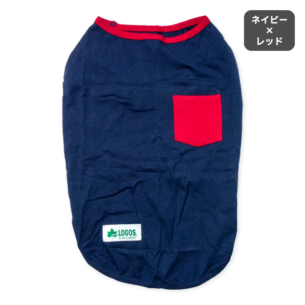 ネイビー ロゴ入り 犬服 LOGOS（ ロゴス）もちのびボックスロゴパーカー | 犬服・ドック