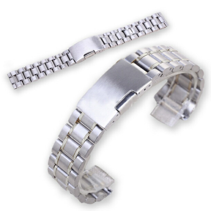 腕時計 交換ベルト 時計バンド バックル ステンレス製 腕時計 ストラップ 20mm (シルバー)