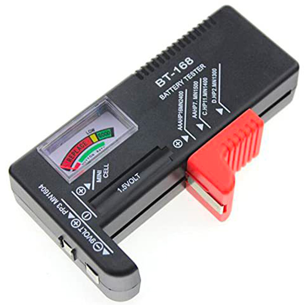 バッテリー チェッカー 乾電池 バッテリーテスター 電池 残量 測定器 計測 アナログ ボタン電池 9V バッテリーチェック 小型｜onesshop｜02