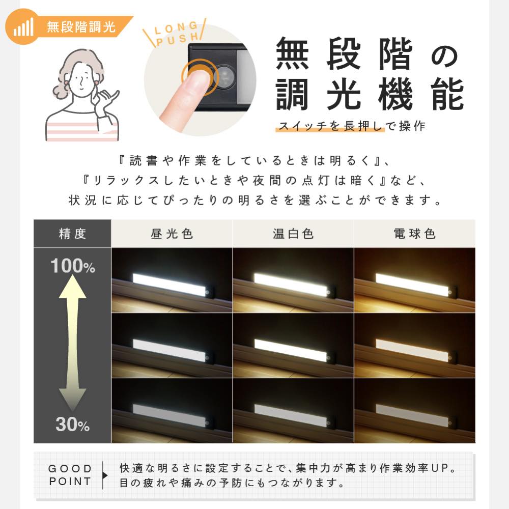 20cm 980円~】人感センサーライト センサーライト 室内 屋内 充電式