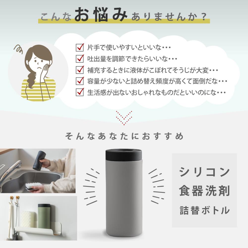 食器用洗剤 ボトル シリコン 詰め替え容器 か...の詳細画像1