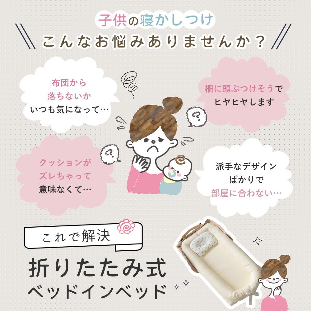ベッドインベッド 赤ちゃん ベビーベッド 折り...の詳細画像1