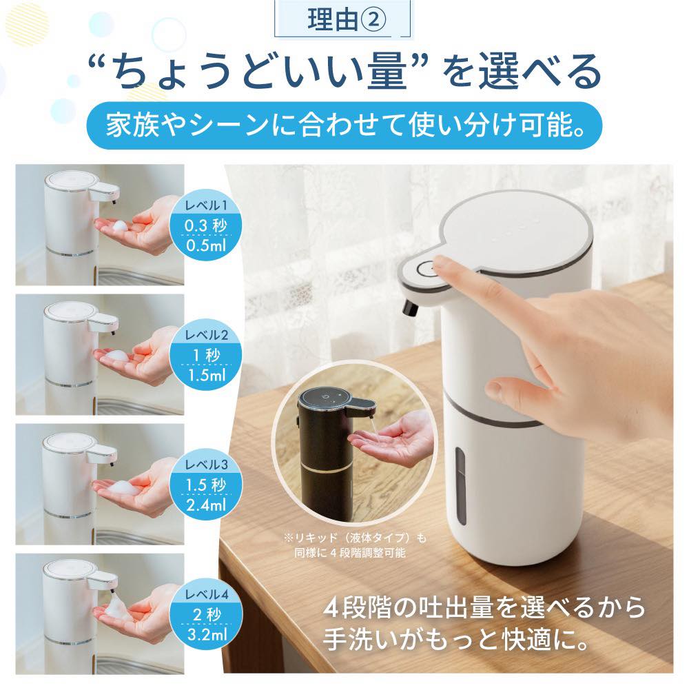 【2280円〜】ソープディスペンサー 自動 泡 キッチン 液体 壁掛け オートソープディスペンサー ハンドソープ ディスペンサー おしゃれ 大容量 食器用洗剤 手洗い 関連画像5