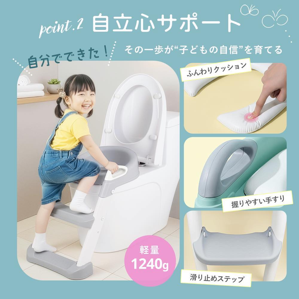 補助便座 子供 トイレ補助便座 折りたたみ トイレトレーニング ステップ付き補助便座 子供用 トイレ ステップ トイトレ 子ども 2歳 男の子 飛び散り 女の子 関連画像5