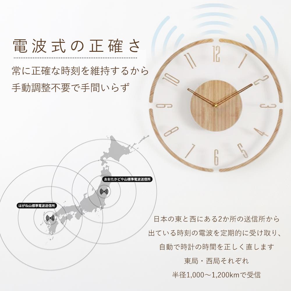 【手動式30cm2980円〜】掛け時計 電波 ...の詳細画像5