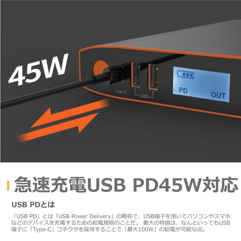 モバイルバッテリー ポータブル電源 大容量 AC出力 USB PD 急速充電 27200mAh携帯充電器 iphone android スリム 送料無料