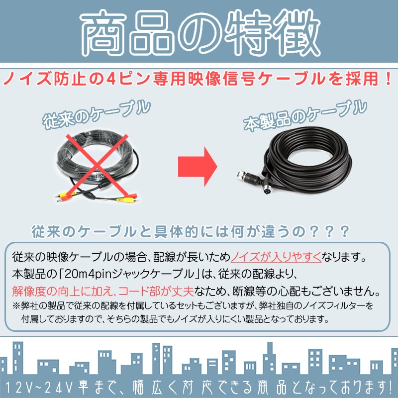 7インチ オンダッシュモニター 4分割 車載モニター バックカメラ 3台セット 赤外線LED 暗視機能 12V 24V 液晶 大型車 トラック車載 ノイズ対策済4ピンケーブル | いすゞ | 01