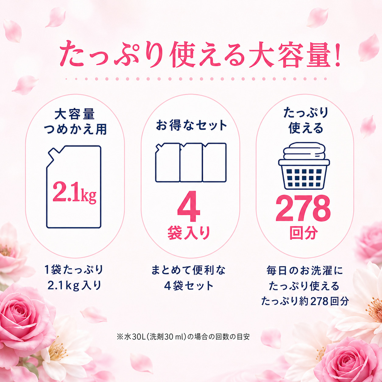 ニュービーズ お中元 ギフト 洗濯洗剤 2.1kg×4袋 花王 メガジャンボ