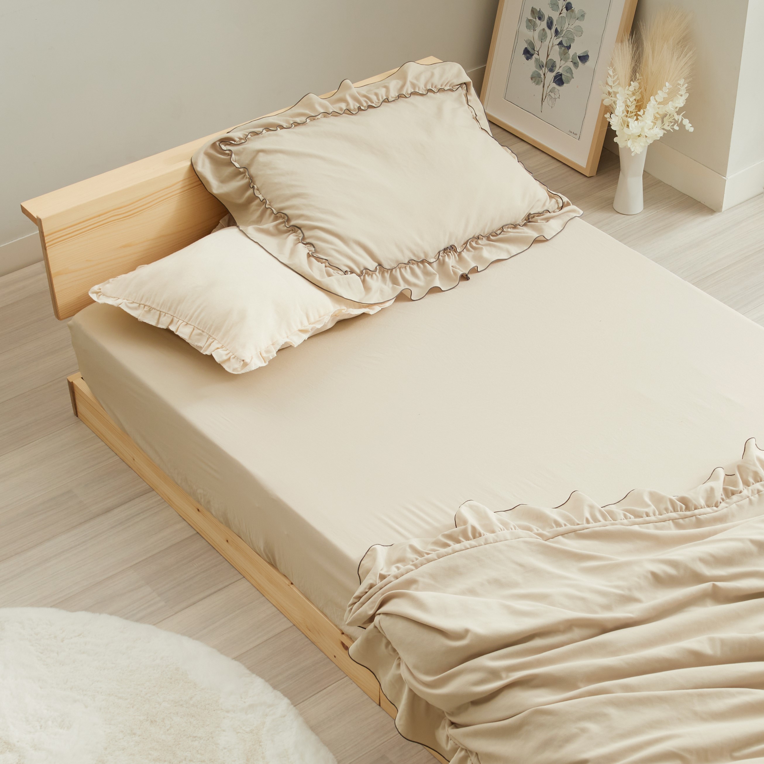 iellio ボックスシーツ シングル フリル かわいい 布団カバー BOX