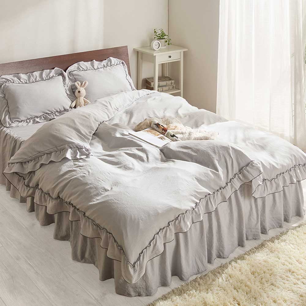 iellio 掛け布団カバー シングル かわいい フリル 布団カバー 掛布団