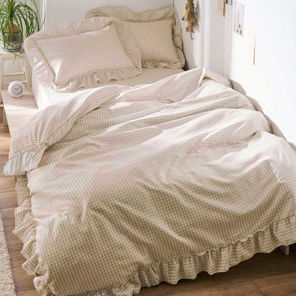 iellio 掛け布団カバー シングル かわいい フリル 布団カバー 掛布団