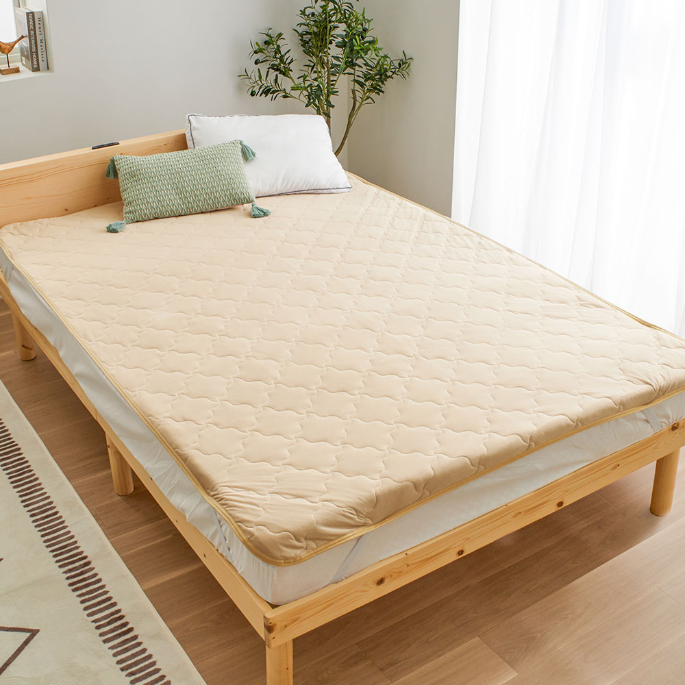 ひ*4様 シャルレ　CHARLE 敷きパッド RA221 ベージュ 100×20 iellio 敷きパッド セミダブル 夏 冷感 接触冷感 ひんやり 節約 省エネ