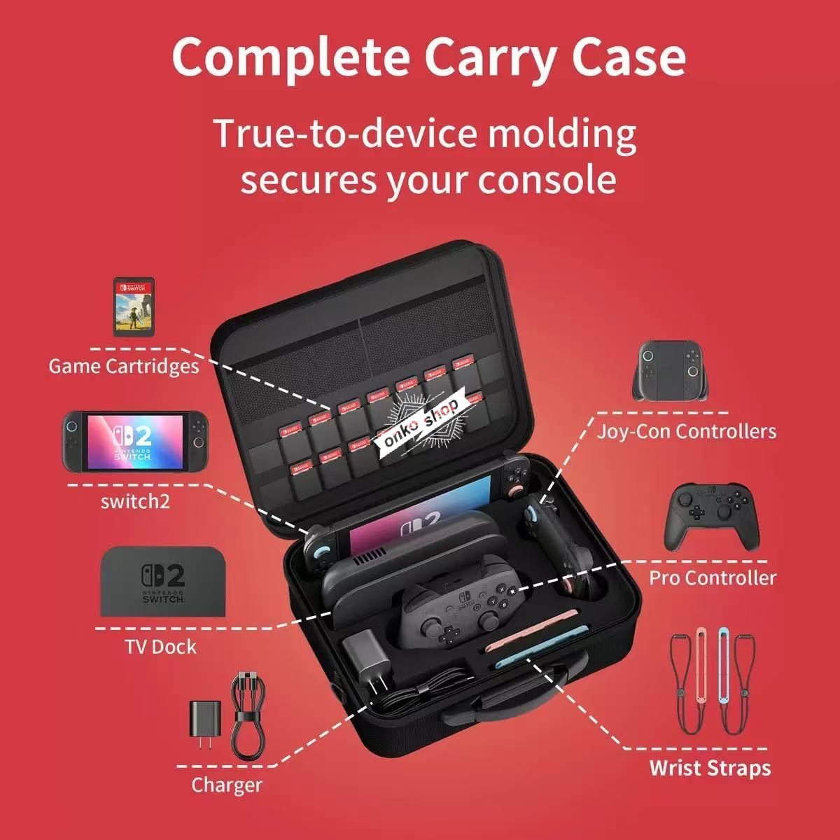 Switch2対応】多機能収納バッグ スイッチ2専用フルセットアクセサリー