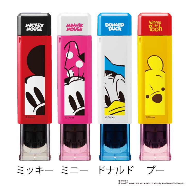 はんこ入れ 新型 ディズニー ハンコベンリ ワンタッチで捺印 12mmまでOK 朱肉付き