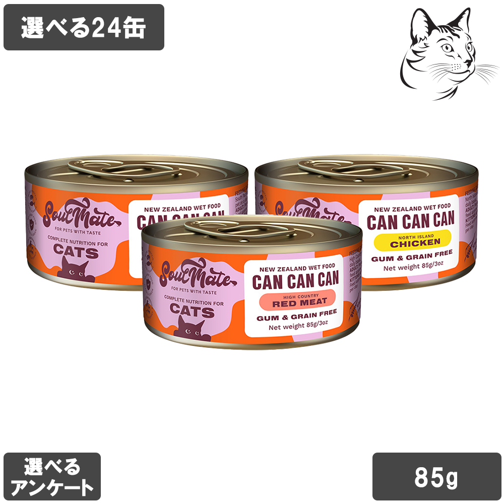 ソウルメイト 愛猫用 ウェット缶 85g 選べる24缶（ 6缶 × 4 ） 送料無料