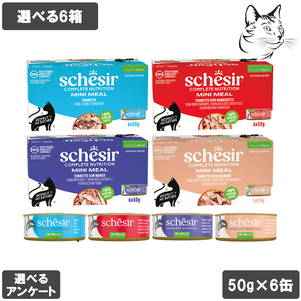 シシア 愛猫用 キャット缶 マルチパック（ 50g×6缶 ）ゼリータイプ 選べる6箱 送料無料