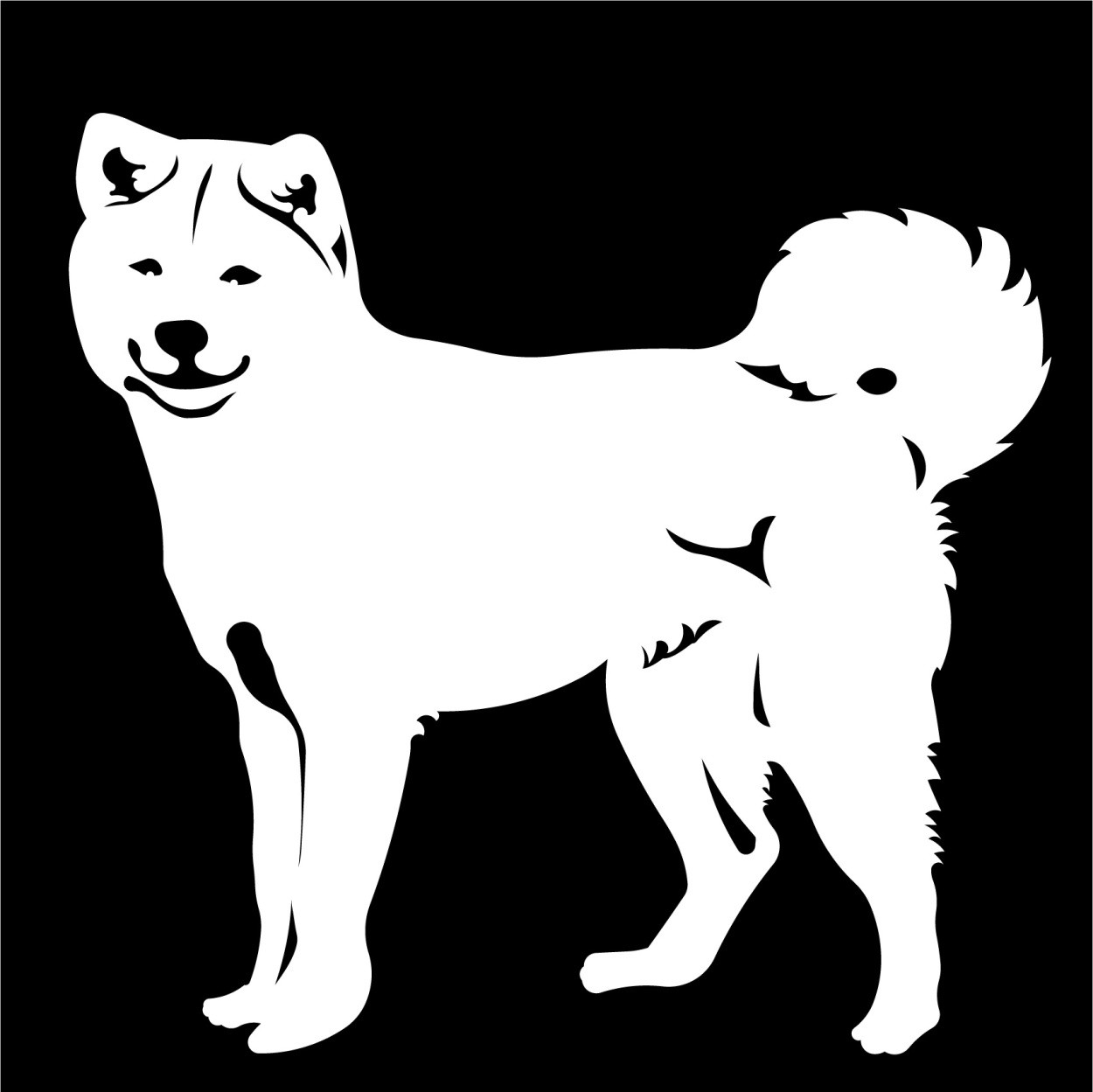 秋田犬 ステッカーAkita Inu カッティングステッカー 車 名入り