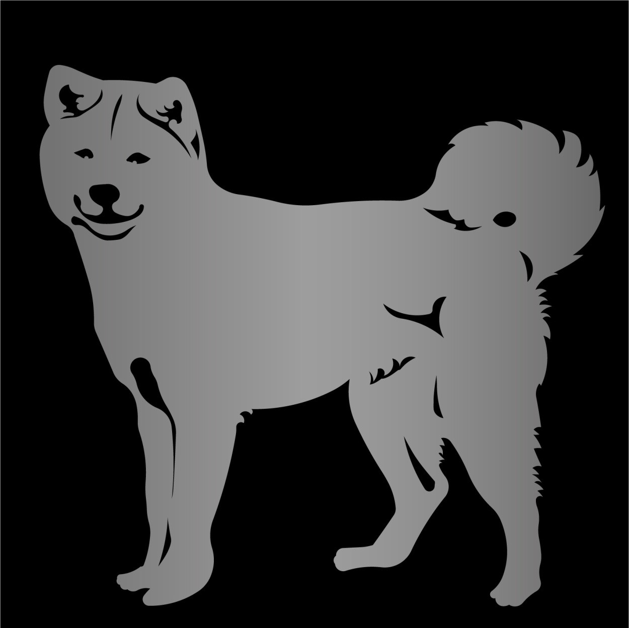秋田犬 ステッカーAkita Inu カッティングステッカー 車 名入り