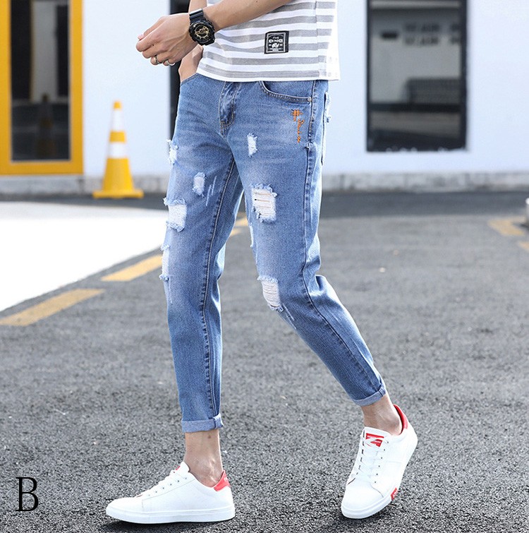デニム メンズ ボトムス ジーンズ ダメージ加工 ダメージデニム アンクル 九分丈 ジーパン ライン スキニーパンツ おしゃれ 春秋 ファッション 代 30代 40代 Wdipimrrcv Godawaripowerispat Com