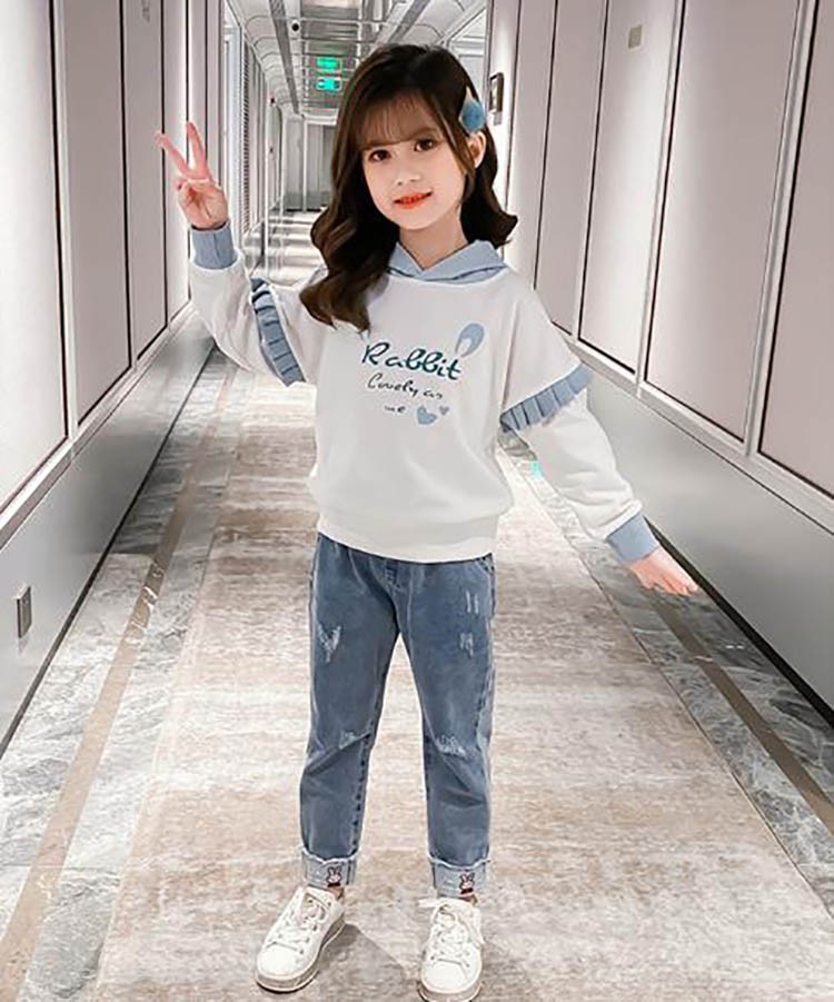 子供服 セットアップ 女の子 長袖 春秋 秋着 上下セット 韓国子供服 キッズ ジュニア Tシャツ デニムパンツ 長ズボン 可愛い おしゃれ 小学生  通学着 新品 :y482735:mooti - 通販 - Yahoo!ショッピング