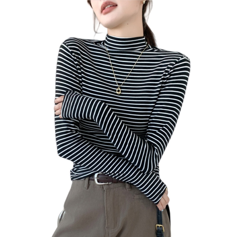 【定価24200円】Felisi Golf ハイネックボーダーTシャツ(長袖) レディース ボーダーTシャツ 長袖Tシャツ ハイネックTシャツ