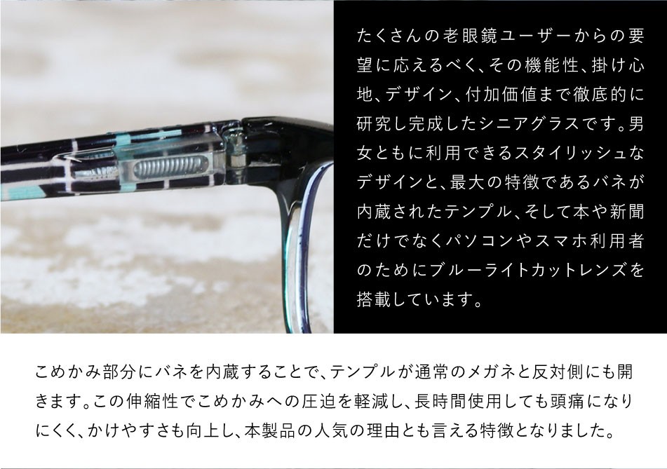 老眼鏡 シニアグラス リーディンググラス ブルーライトカット 首掛け 802 全2色 ネコポス発送 送料無料 オープン記念