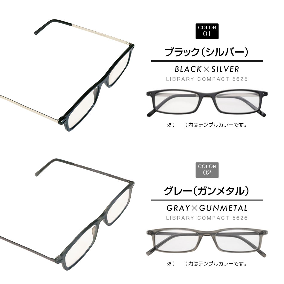 名古屋眼鏡 老眼鏡 ライブラリーコンパクト リーディンググラス ブルー