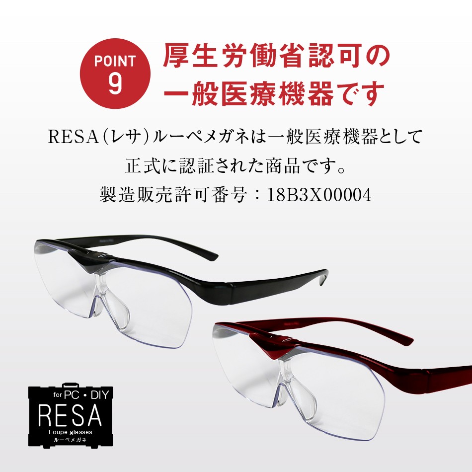 RESA ルーペグラス 拡大鏡 送料無料