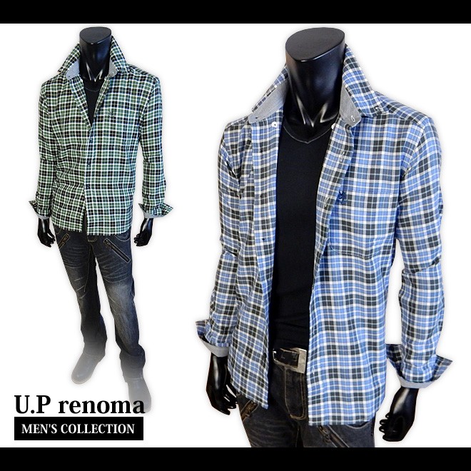 renoma（レノマ） 送料無料 メンズ シャツ 長袖 U.P.renoma ボタン
