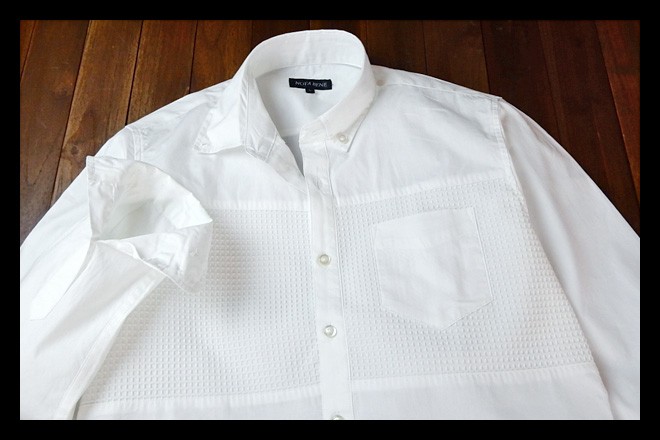 TIGRE BROCANTE ホワイト ボタンダウンシャツ 長袖 ボタンダウン 長袖ニットワイシャツ | TEIJIN MEN'S SHOP