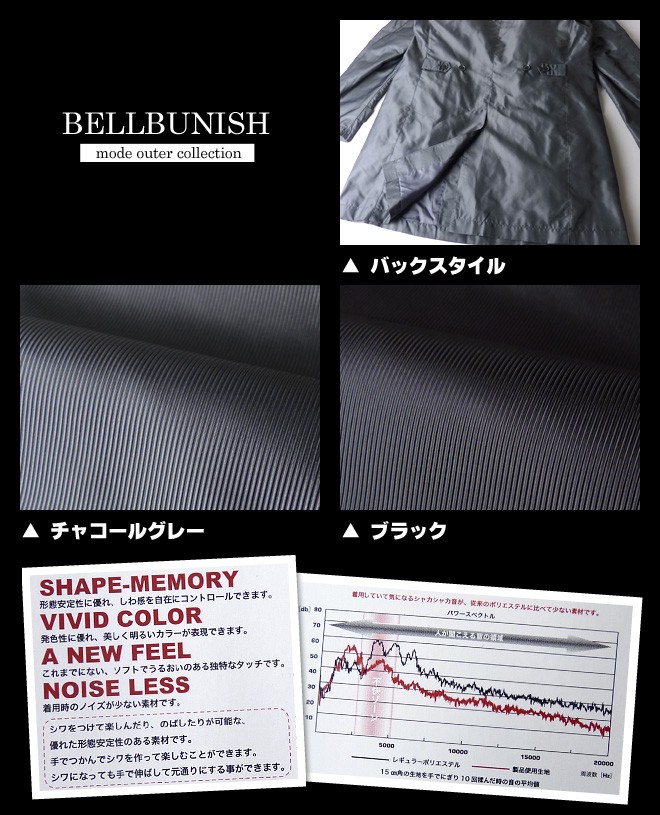 送料無料 BELLBUNISH 形態安定 サイネックス比翼ボタンボンディング