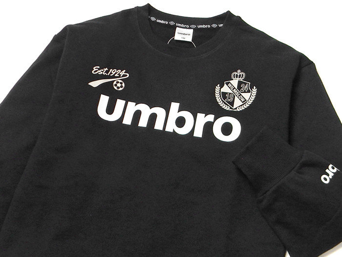 送料無料 男児 ジュニア 裏毛 長袖 トレーナー umbro/アンブロ クルー