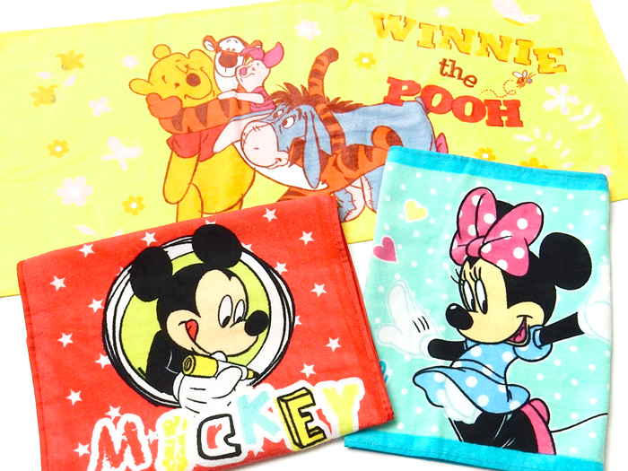 送料無料 フェイスタオル Disney/ディズニー ミッキー ミニー プーさん