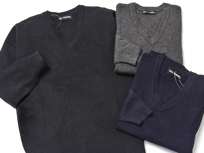 送料無料 紳士 メンズ Vネック ニット セーター 毛混 洗濯機で洗える