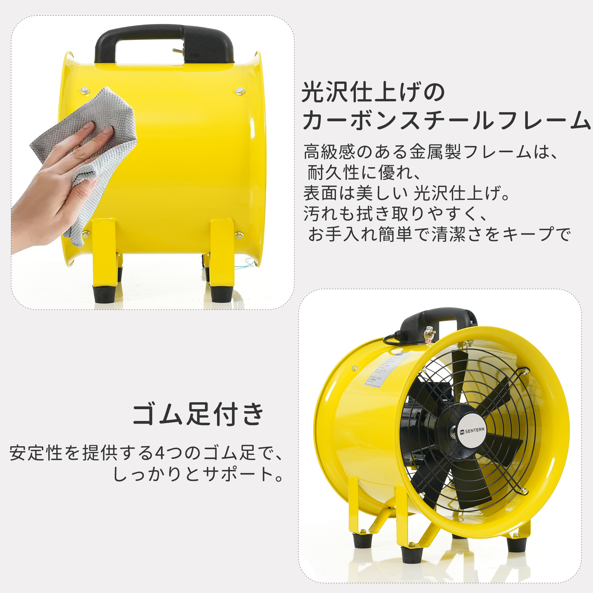 送風機 小型送風機 排気シャフトホース付き 風量2100m?/h 送排気口径