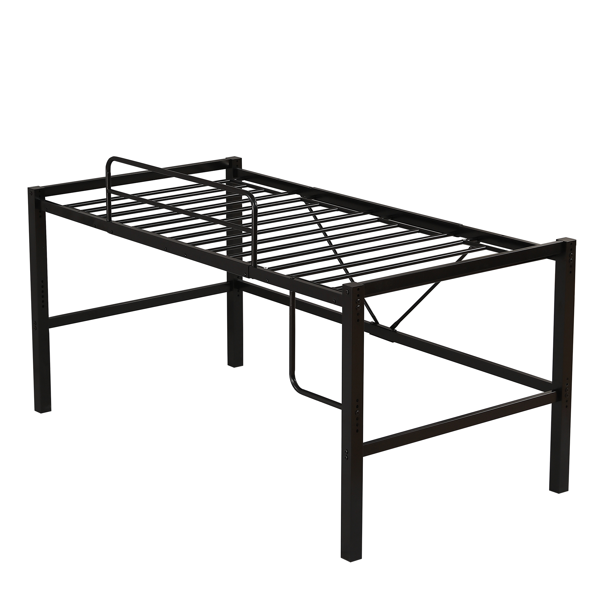 【ブラック】高さ90cmロフトベッド パイプベッド シングルベッド 高さ調整可能 ロフトベッド 高さ90cm パイプベッド シングルベッド ロータイプ 省