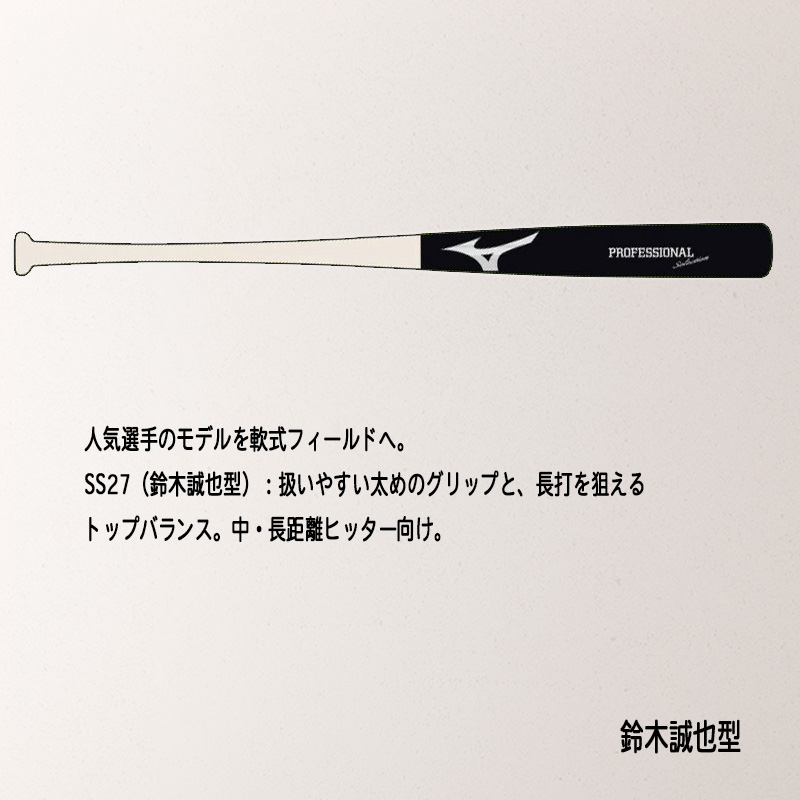 ミズノ プロフェッショナル バット 軟式用 83cm MIZUNO（ミズノ） 軟式用プロフェッショナルセレクション 木製バット