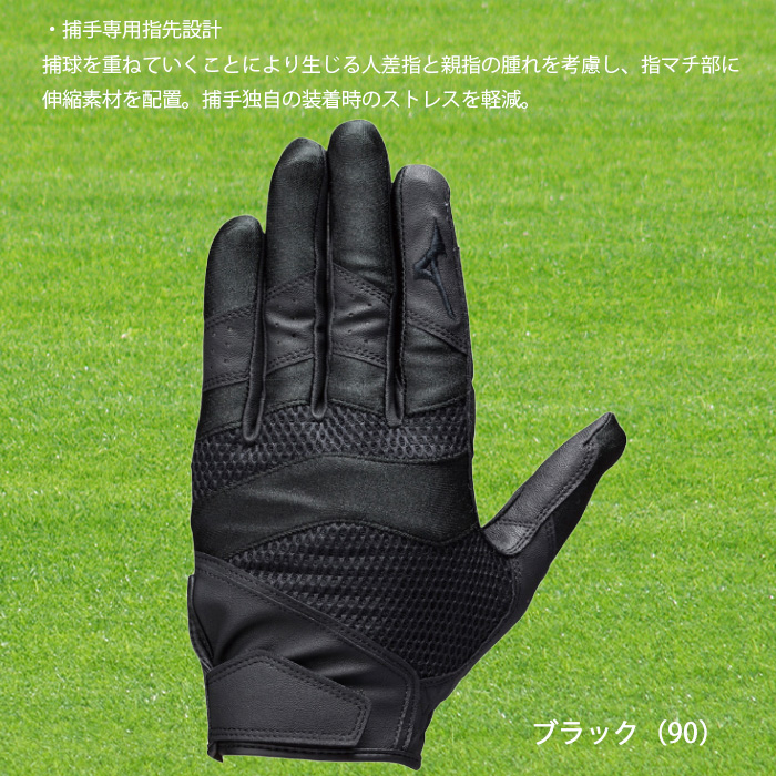 MIZUNO 守備手袋 捕手専用モデル 左手用 ミズノプロ 野球 ソフト 1EJED150｜onyourmark｜03