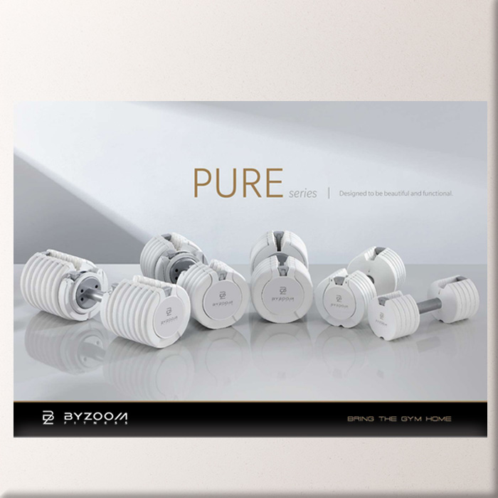 BYZOOM バイズーム Pure Series 可変式ダンベル 25kgホワイト 白い