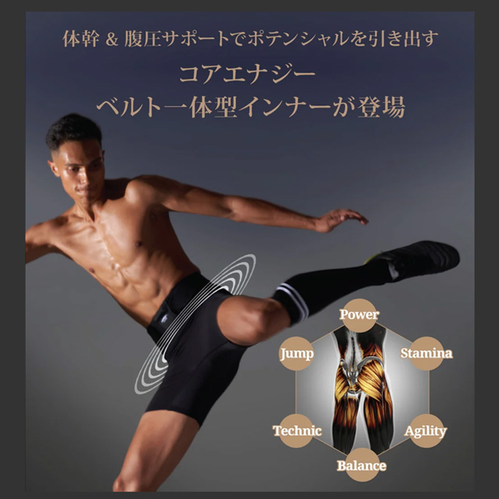コアエナジー ベルト一体型インナー アスリートの為の魔法のインナー