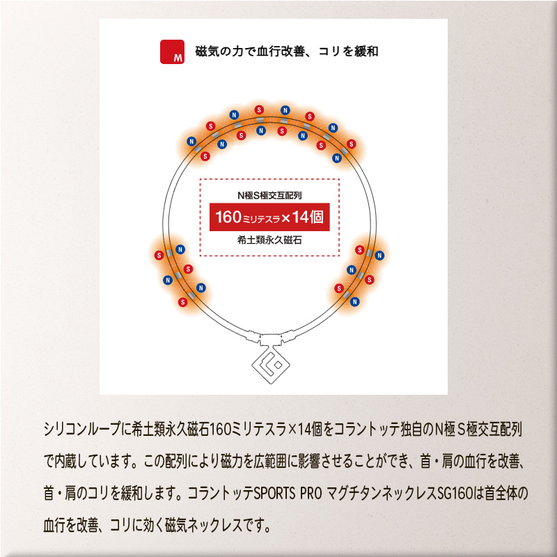 Colantotte コラントッテSPORTS PRO マグチタンネックレス SG160 磁気ネックレス 首・肩の血行改善 DBAAC_14