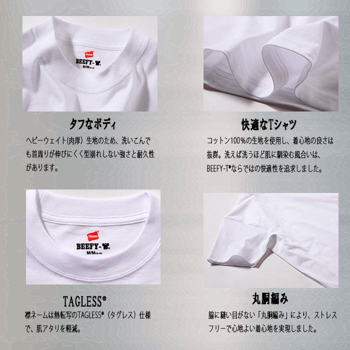 ヘインズの定番 BEEFY-ロングTシャツ 人気ＮＯ1 長袖 H5186_08