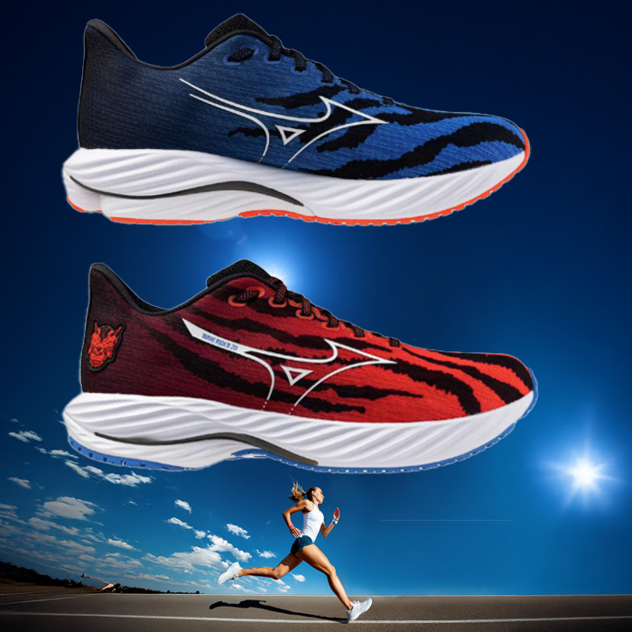 MIZUNO - あーたん MIZUNO ウエーブライダー28 ランニングシューズ 「青鬼」「赤鬼