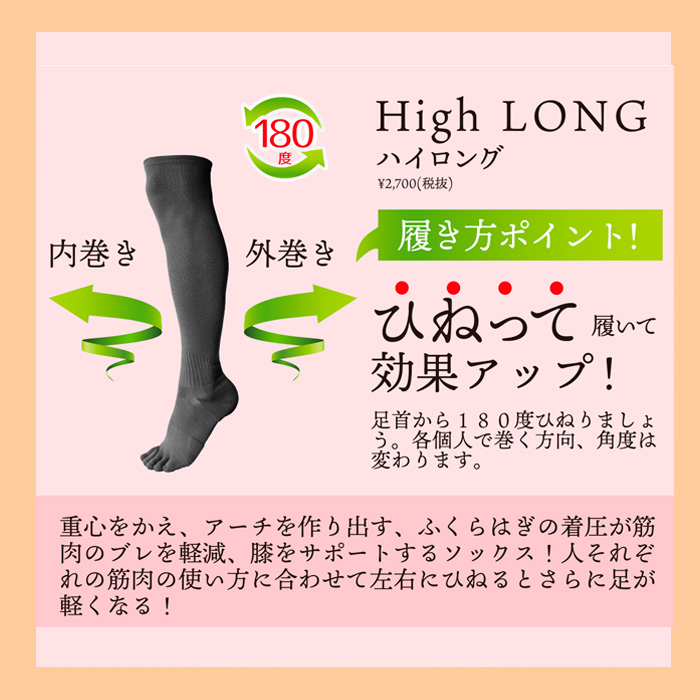 palourde パルード jushinsox 5本指 ハイソックス 前重心 野球 重心矯正 jushin-hi-05