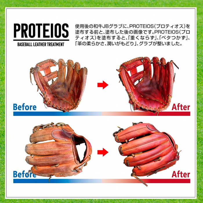 和牛JB プロティオス 詰め替え用300ml グラブ用液体トリートメント 野球 ソフト グローブ 汚れ落とし 保革 PROTEIOS-300ml-04