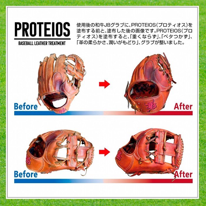 和牛JB プロティオス 詰め替え用300ml グラブ用液体トリートメント 野球 ソフト グローブ 汚れ落とし 保革 PROTEIOS-300ml-05