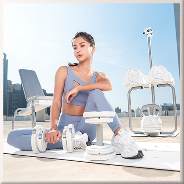 BYZOOM バイズーム Pure Series 可変式ダンベル 5kgホワイト 白い