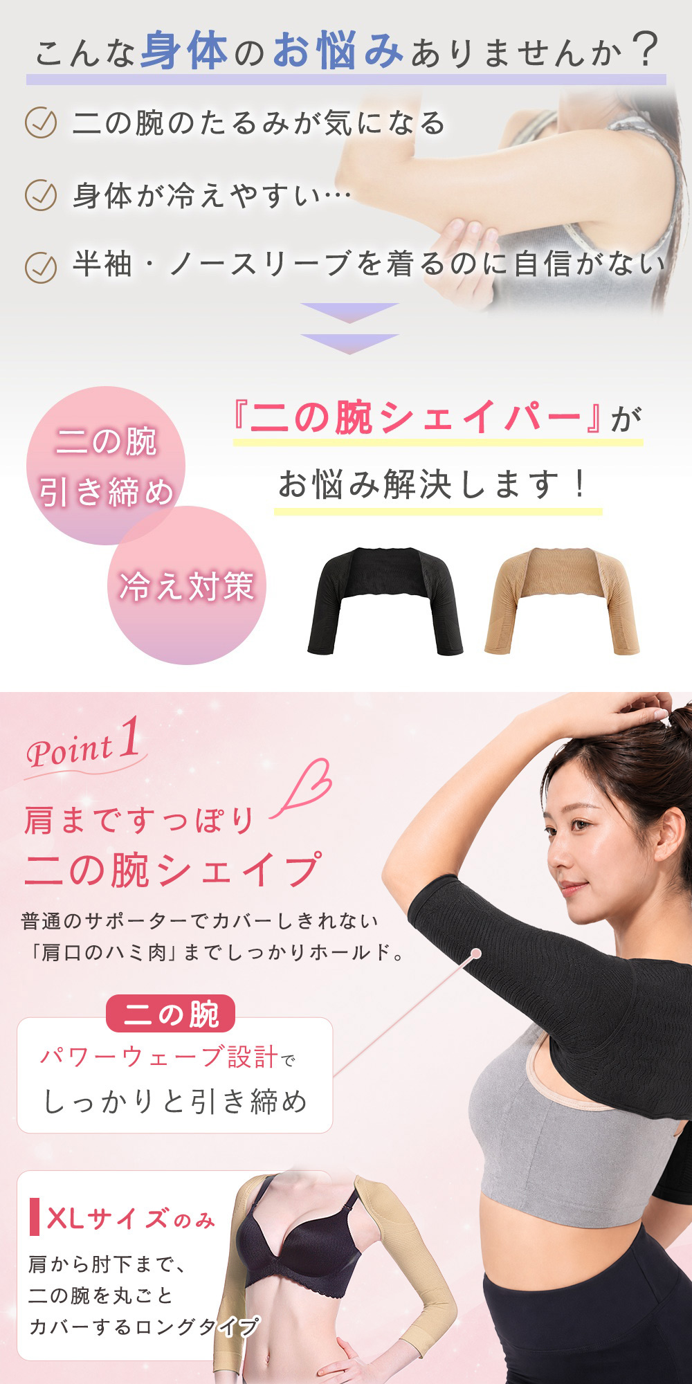 PMK 二の腕 サポーター ショルダーアームサポーター　冷え　血流　代謝 光電子 Yahoo!1位受賞 二の腕 シェイパー 引き締め インナー サポーター 冷え
